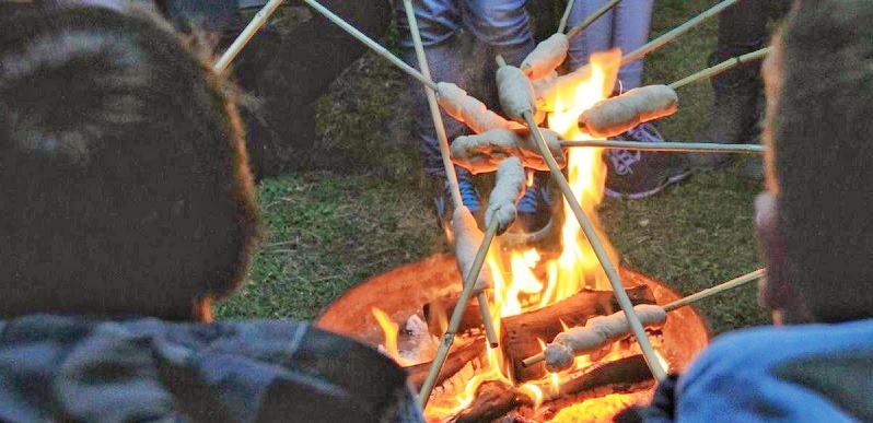 Geburtstag im Kletterpark schnurstracks Hamburg Sachsenwald mit Lagerfeuer, Stockbrot und Marshmalows und Klettern